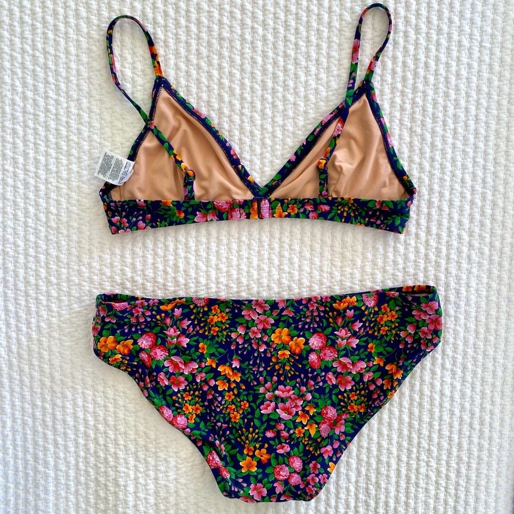 J. Crew Bikini, Liberty Floral on Blue Background, Size Small - Picture 2 of 4